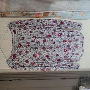 White floral print blouse